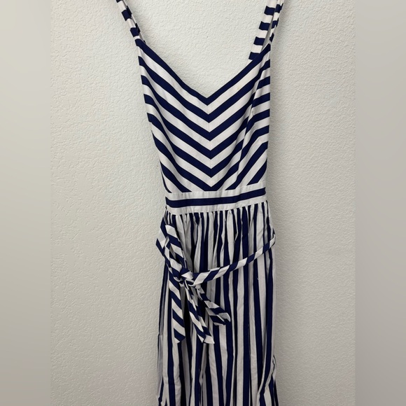 J.Crew Stripe Ruffle Cotton Maxi Dress - 10 - Picture 9 of 12